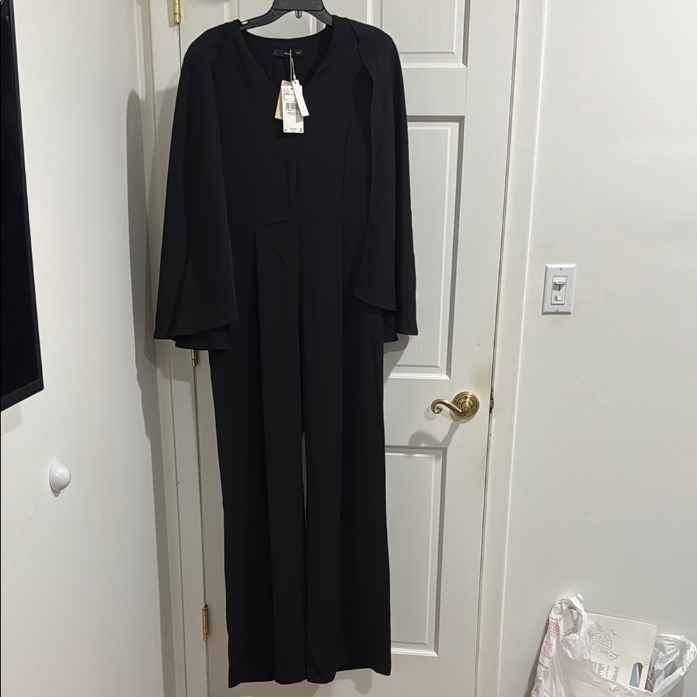 Mango Black jumpsuit with cape size L